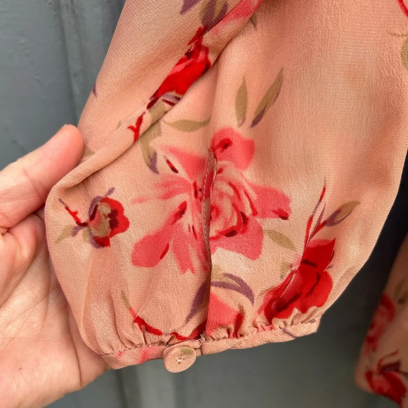Rebecca Taylor Silk Floral Blouse, size 0 - Picture 5 of 10
